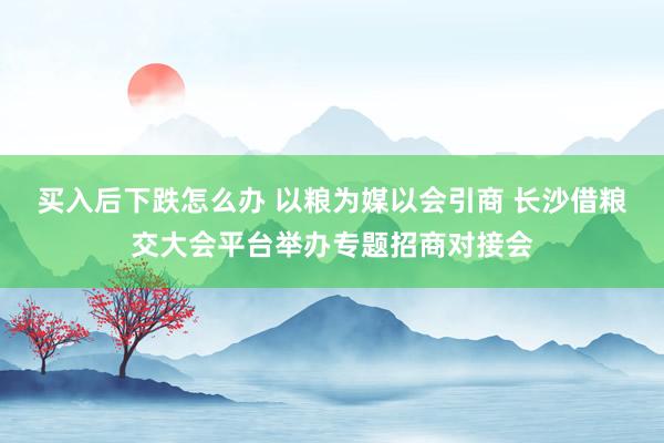 买入后下跌怎么办 以粮为媒以会引商 长沙借粮交大会平台举办专题招商对接会