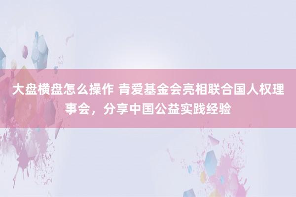 大盘横盘怎么操作 青爱基金会亮相联合国人权理事会，分享中国公益实践经验
