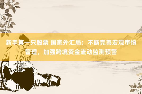 新手第一只股票 国家外汇局：不断完善宏观审慎管理，加强跨境资金流动监测预警